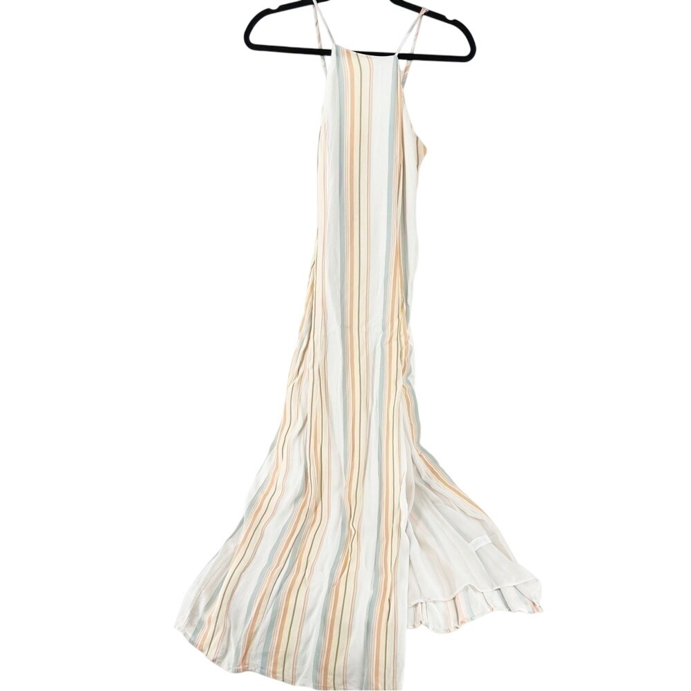 ✅ PRIVACY PLEASE STRIPED MAXI DRESS WITH TIE BACK‎ SIZE X-SMALL